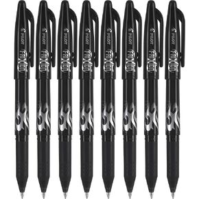 PILOT FriXion Ball Erasable & Refillable Gel Ink Stick Pens, Fine Point, Black Ink, 8-Pack