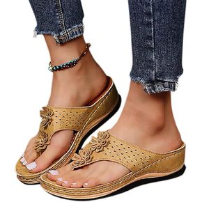 Sandals for Women Premium Walking Slippers with Arch Support Anti-Slip Breathable Sandal Vintage Flip Flop Shoes