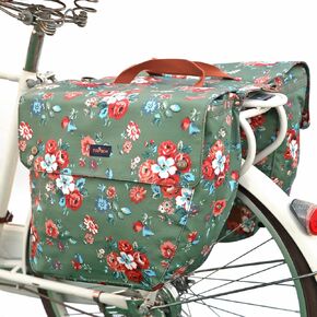 Tourbon Cycling Bike Bicycle Pannier Bags for Rear Rack Waterproof Canvas Double Roll-up Panniers