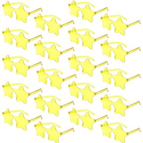 20 Pairs Star Shaped Sunglasses Rimless Transparent Star Sunglasses Pentagram Glasses for Women Kids Party Streetwear