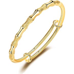 الأزياء الخيزران المفاصل مطلي سوار الذهب قابل للتعديل للنساء الرجال سيدة مجوهرات الزفاف هدية حفلة عيد ميلاد in Kuwait