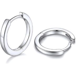 Sterling Silver Small Hoop Earring for Women Men Silver Huggie Hoop Earring Cartilage Earrings 6mm| 8mm|10mm Hoop Earring (10MM)