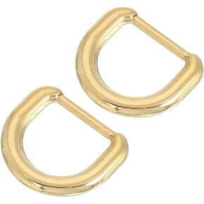 uxcell 2Pcs Metal Rings Buckle for Bag Belt Strap Craft DIY Accessories, Gold, D-shaped 15mm Inner Width
