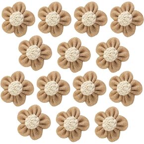 20 Pcs Vintage Jute Burlap Flowers Handmade Burlap Rose Flowers for DIY Floral Crafts Christmas Wedding Party Decor