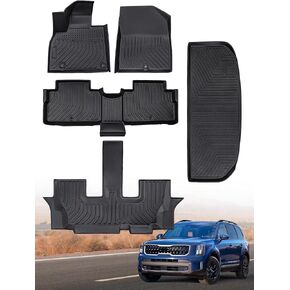 for Kia Telluride Floor Mats 2024 2023 2022 2021 2020, Trunk Floor Liners for Kia Telluride Cargo Liner Mat, All Weather Custom Fit Rubber Mat for Kia Telluride Carpet 2020-2023 2024 Accessories in Kuwait