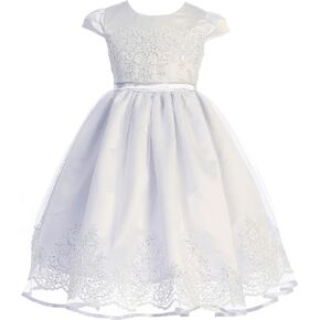 Big Girls Elegant Lace Sequin Holy First Communion Flower Girl Dress Wedding