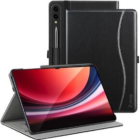 Ztotop for Samsung Galaxy Tab S9 Ultra 2023/S8 Ultra 2022 Case,14.6" Premium PU Leather Cover with S Pen Holder,Front Pocket/Multiple Angles for Galaxy S8/S9 Ultra Tablet SM-X910/X916B/X900/X906-Black
