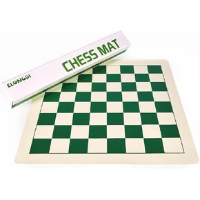 Roll-Up Vinyl Chess Board Mat - 15.5" Chess Mat for 3-Inch King, Lightweight & Non-Slip Portable Travel Chess Board for Beginner and Kids - No Chess Pieces