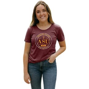Blue 84 Women's NCAA Officially Licensed Tri-Blend T-Shirt Emblem