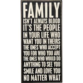 Primitives by Kathy 27207 Classic Box Sign, 6" x 12", Family Isn't