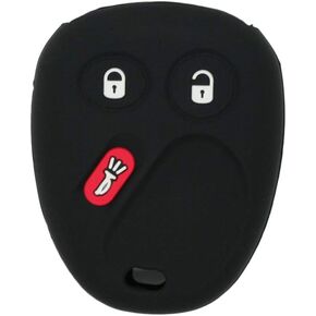 SEGADEN Silicone Cover Protector Case Holder Skin Jacket Compatible with CHEVROLET GMC CADILLAC HUMMER SATURN PONTIAC 3 Button Remote Key Fob CV4610 Black