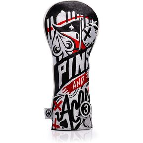Pins & Aces Golf Co. LE Graffiti Head Cover - Premium, Hand-Made Leather Headcover - Urban Styled, Tour Quality Golf Club Cover - Style and Customize Your Golf Bag