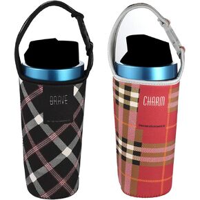 2 Pack Tumbler 30oz Carrier Holder Pouch, Bulckrew Water Bottle Holder Bag with Shoulder Strap, Fit for YETI, Rtic, Atlas, Ozark Trail Cups-Star