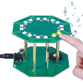 DIY Electronic Music Drum Soldering Practice Learning Kit, Touch Sensing SMD Soldering Project Kit with 7 String Lyre Harp, Ideal STEM Project for College High School Education, Competitions and Gifts