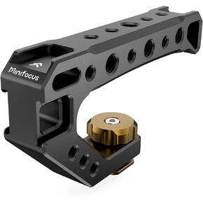 Top Handle with Cold Shoe Mount, Lightweight Handle Grip for Camera Cage, Universal Camera Top Handgrip with 4 Cold Shoe and 1/4" & 3/8" Holes for Camera Cage, Microphone, LED Light, Monitor