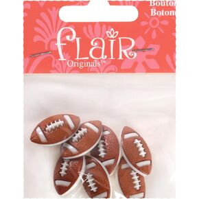 Blumenthal Lansing Company 550001806 Shaped Buttons, Football Frenzy, 7 Piece, 22 millimeters