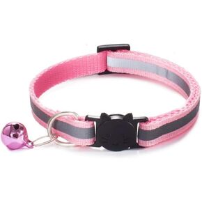 طوق قطط عاكس من بروتيك مع جرس رنين وإصدار آمن، أطواق قطط قابلة للتعديل للقطط الأليفة وحزام مطاطي للسلامة، مشبك أمان، تصميم لطيف عاكس للسلامة، ألوان زاهية، أزرق in Kuwait