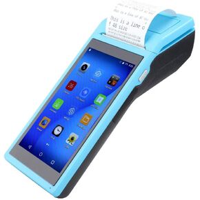 Android POS Terminal Receipt Printer, 58mm Handheld Barcode Scanner Printer with 5.5in IPS Display, Support 3G, WiFi, BT3.0/4.0, Quad Core 1+4G, Blue, 110-240v(US)