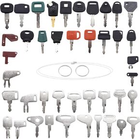 HiSport 42 Equipment Keys Master Set Compatible with Caterpillar Bobcat JD Case JLG JCB Volvo Ford New Holland Yanmar Takeuchi Kubota Toyota Hitachi