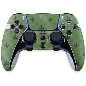 MightySkins Glossy Glitter Skin Compatible with PS5 DualSense Edge Controller - CBD Green | Protective, Durable High-Gloss Glitter Finish | Easy to Apply & Change Styles | Made in The USA