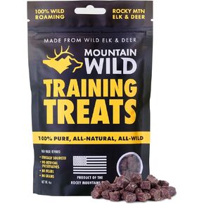 Training Treat Nibs for Dogs, Elk & Deer Protein, Rewards for Effective Dog Training, All Natural, No Fillers, No Artificial Preservatives, Dog Training Treats (4 Ounce, 1, Count)