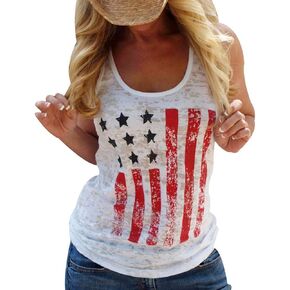 American Flag Tank Tops Women Funny Stars and Stripes Graphic 4th of July Shirts