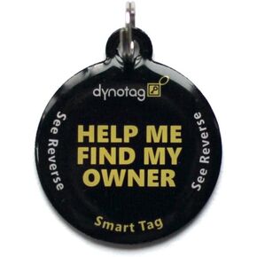 Dynotag® Web Enabled Smart Round Coated Metal ID Tag and Ring. Pet Tag, Property Tag - Multiple Uses, with DynoIQ™ & Lifetime Recovery Service.