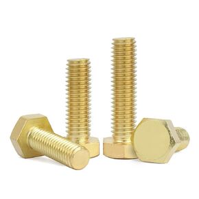 M8*30mm Brass Hexagon Screw Bolts - 10 PCS External Hex Head Tap Bolts Hexagon Screws with External Hexagon Thread