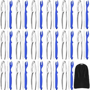 Zhehao 61 Pcs Seafood Tools Set includes 20 Crab Crackers, 20 Lobster Shellers, 20 Crab Leg Forks and 1 Storage Bag, Nut Cracker Set for Home Kitchen Party Tools (Blue)