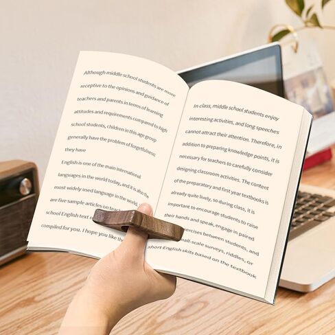 حامل كتب بحامل ليلي من أكاسيا - حامل صفحة كتاب مثلث صغير، إشارة مرجعية لغرفة النوم ومنضدة المكتب وديكور المكتب (مع حامل الإبهام) in Saudi Arabia