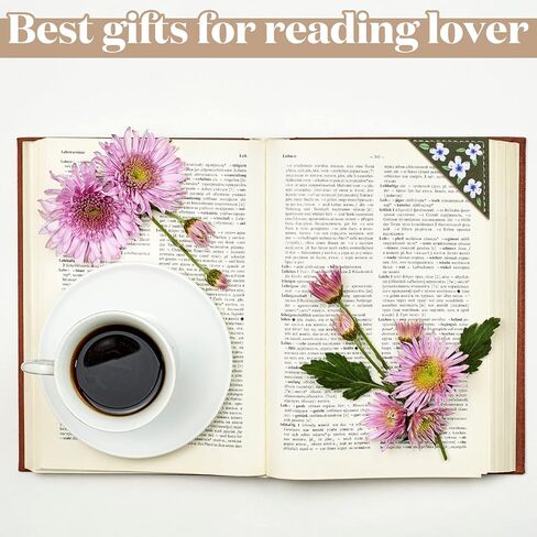 12 Leather Bookmarks Corner Bookmark Gifts for Women Flower Bookmarks for Kids Book Accessories for Reading Book Lover Cute Book Reading Gifts Lovers Floral Print Triangle Bookmark (Flower) in Saudi Arabia