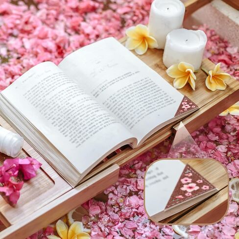12 Leather Bookmarks Corner Bookmark Gifts for Women Flower Bookmarks for Kids Book Accessories for Reading Book Lover Cute Book Reading Gifts Lovers Floral Print Triangle Bookmark (Flower) in Saudi Arabia