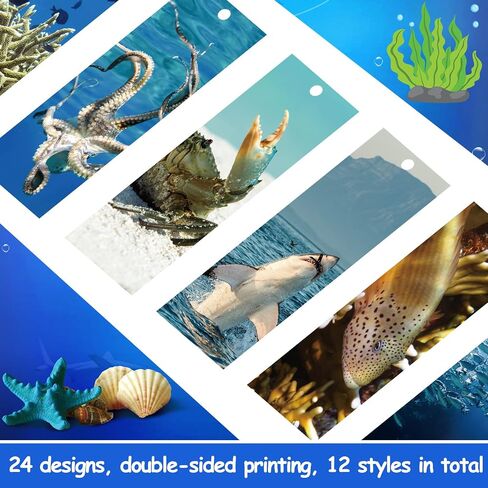 Eaasty 120 Pieces Kids Bookmarks Bulk Ocean Animal Bookmarks Cute Cool Bookmarks with Ribbons for Book Lovers Students Boys Girls School Classroom Reading in Saudi Arabia