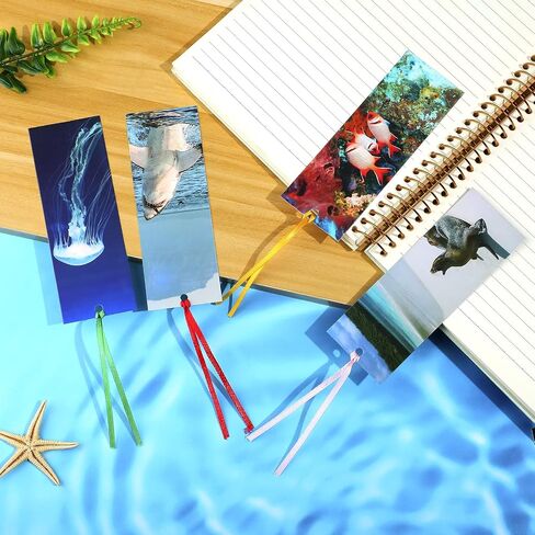 Eaasty 120 Pieces Kids Bookmarks Bulk Ocean Animal Bookmarks Cute Cool Bookmarks with Ribbons for Book Lovers Students Boys Girls School Classroom Reading in Saudi Arabia