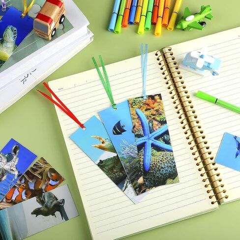 Eaasty 120 Pieces Kids Bookmarks Bulk Ocean Animal Bookmarks Cute Cool Bookmarks with Ribbons for Book Lovers Students Boys Girls School Classroom Reading in Saudi Arabia