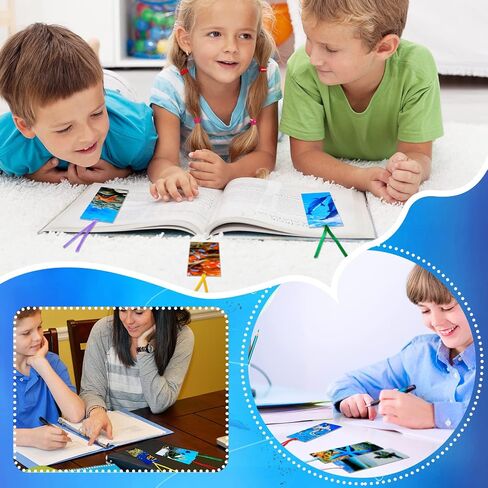 Eaasty 120 Pieces Kids Bookmarks Bulk Ocean Animal Bookmarks Cute Cool Bookmarks with Ribbons for Book Lovers Students Boys Girls School Classroom Reading in Saudi Arabia
