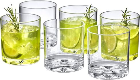 Amazing Abby - Liberty - 12-Ounce Plastic Tumblers (Set of 6), Plastic Drinking Glasses, All-Clear Reusable Plastic Cups, BPA-Free, Shatter-Proof, Dishwasher-Safe in Saudi Arabia