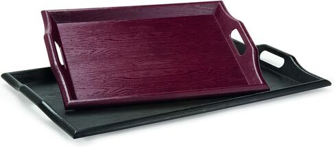 GET RST-2517-1-BK Coffee Table / Ottoman Tray with Handles, 25" x 16", Plastic, Black in Saudi Arabia