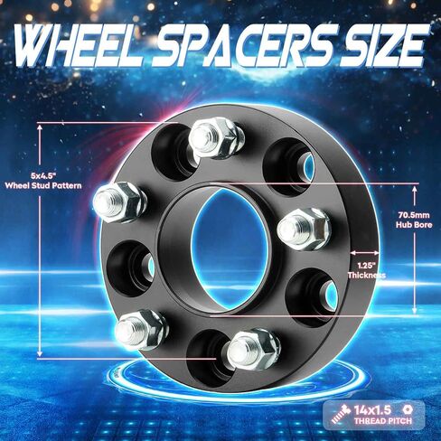 TadaMark 5x4.5 Hubcentric Wheel Spacers 1in 5x114.3 Wheel Adapters Forged 5 Lugs fit for Lincoln Aviator Ford Explorer 2020-2023 GT 2017-2020 Mustang 2015-2023 70.5mm Bore with M14x1.5 Studs 4pcs in Saudi Arabia