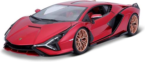Bburago Lamborghini Sian FKP 37 Red with Copper Wheels 118 Diecast Model Car 11046 TY-18-11046R in Saudi Arabia