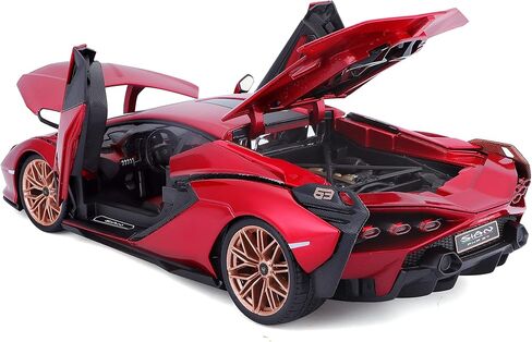Bburago Lamborghini Sian FKP 37 Red with Copper Wheels 118 Diecast Model Car 11046 TY-18-11046R in Saudi Arabia