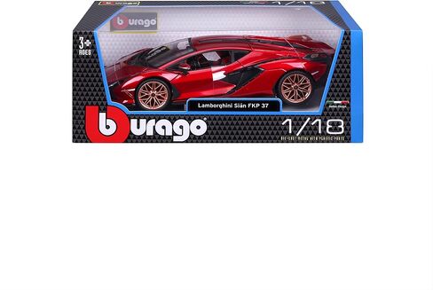 Bburago Lamborghini Sian FKP 37 Red with Copper Wheels 118 Diecast Model Car 11046 TY-18-11046R in Saudi Arabia