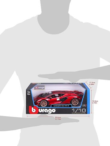 Bburago Lamborghini Sian FKP 37 Red with Copper Wheels 118 Diecast Model Car 11046 TY-18-11046R in Saudi Arabia
