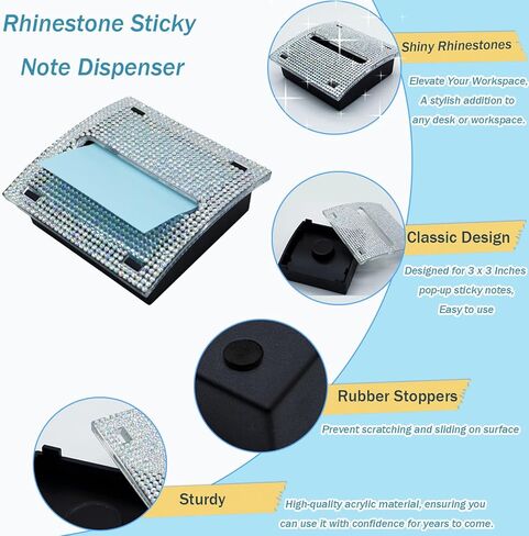 حاملات مفكرة ذاتية اللصق من حجر الراين، موزع ملاحظات لاصقة للملاحظات المنبثقة، حامل مذكرة لمستلزمات المكتب والمنزل والفصول الدراسية in Kuwait