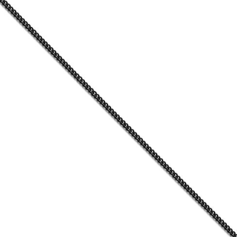 Stainle Sterling Silver Steel Polished Black IP-Plated 2.25mm Round Curb Chain in Saudi Arabia