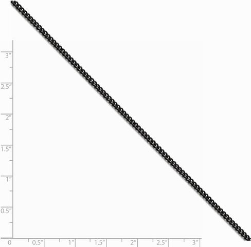 Stainle Sterling Silver Steel Polished Black IP-Plated 2.25mm Round Curb Chain in Saudi Arabia