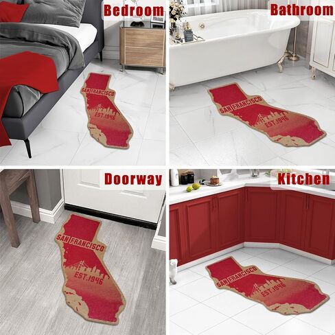 City Classic Team Year Football Bath Rug Football Color Style Floor Mat Door Mat for Football Fans Gifts, 27.55""*31.49"", San Francisco in Saudi Arabia