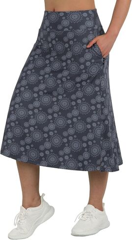 beroy Women 28" long Skorts for Woman with 4 Pockets Modest Skirt with Shorts Underneath High Waisted Long Skorts for Women in Saudi Arabia