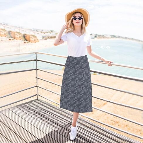 beroy Women 28" long Skorts for Woman with 4 Pockets Modest Skirt with Shorts Underneath High Waisted Long Skorts for Women in Saudi Arabia