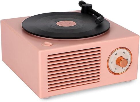Old Fashioned Classic Vinyl Record Player Style Bluetooth Speaker Blue Portable Stereo Sound Cute Look Gift for Girls Bass Enhancement Loud Volume Speaker in Saudi Arabia